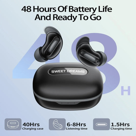 Kuizil Mini Sleep Earbuds ANC Noise Canceling Bluetooth 48H Battery