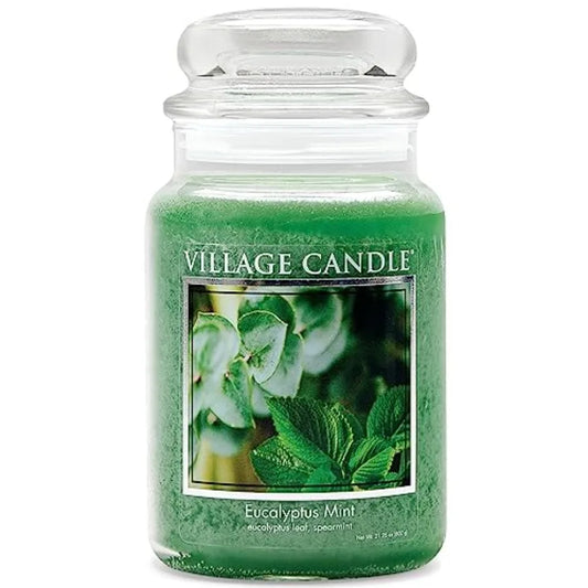 Eucalyptus Mint Large Glass Apothecary Jar Scented Candle, 21.25 oz, Green