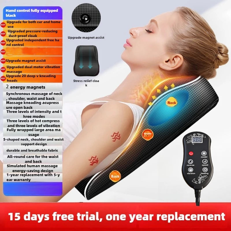 JAIYORL Electric Shiatsu Neck Massager Pillow With Heating And Vibration