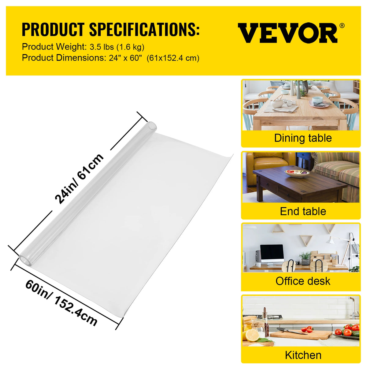 PVC Table Cloth Desk Protector For Dining Table Durable