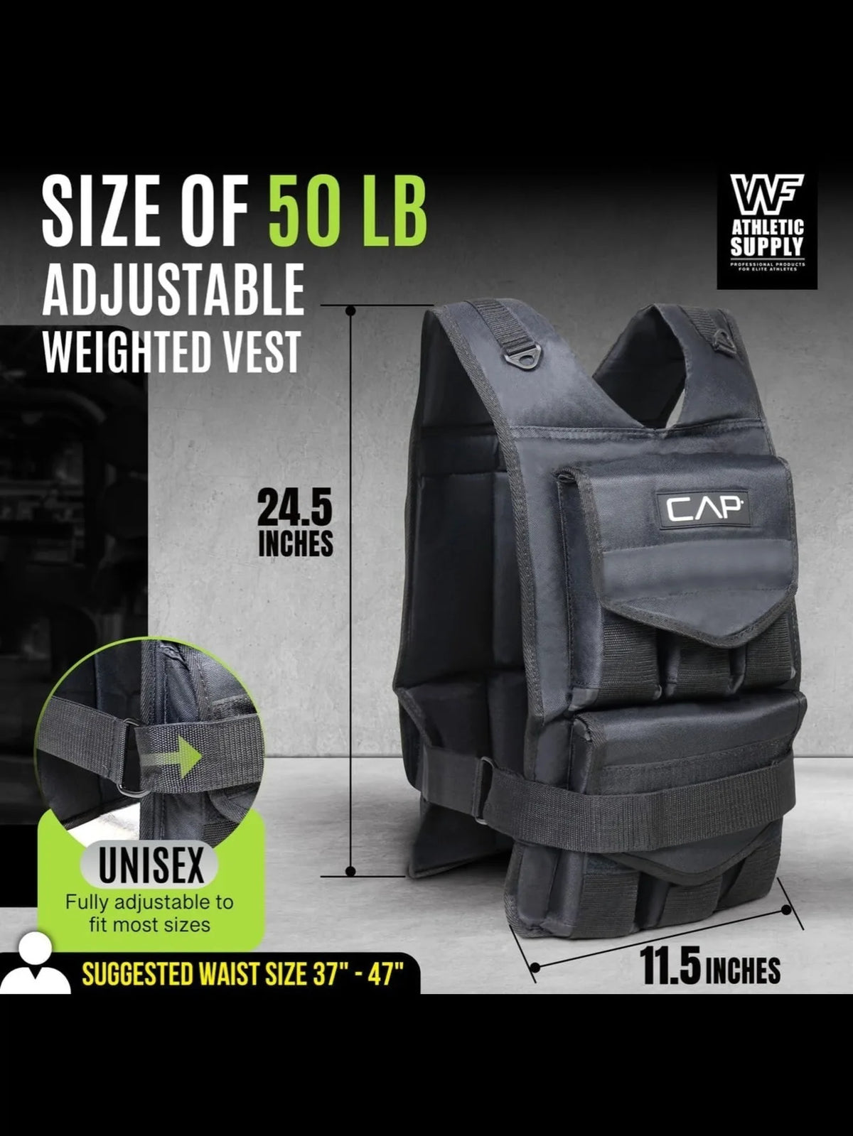 Adjustable Weighted Vest 50 Lb For Strength Training And Running