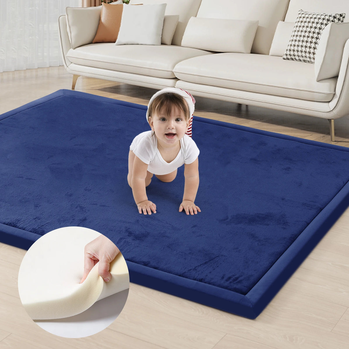 PaPaMat Memory Foam Playpen Mat With Non Slip Living Room