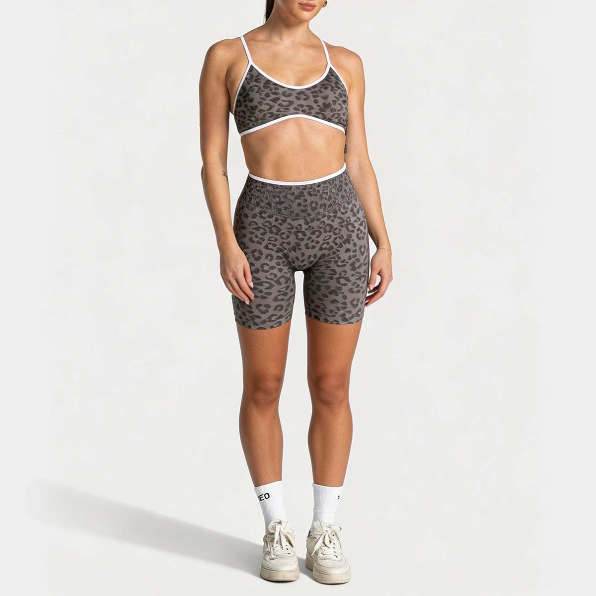 Women High Waist Biker Shorts With Adjustable Sports Bra