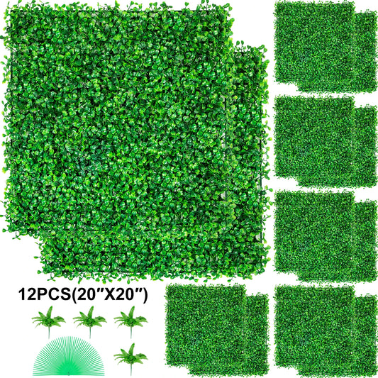 SucceBuy Artificial Boxwood Hedge Wall Panel Fake Grass Screen