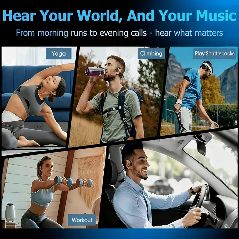 Wireless Bone Conduction Headphones With Microphone And Bluetooth 5.3