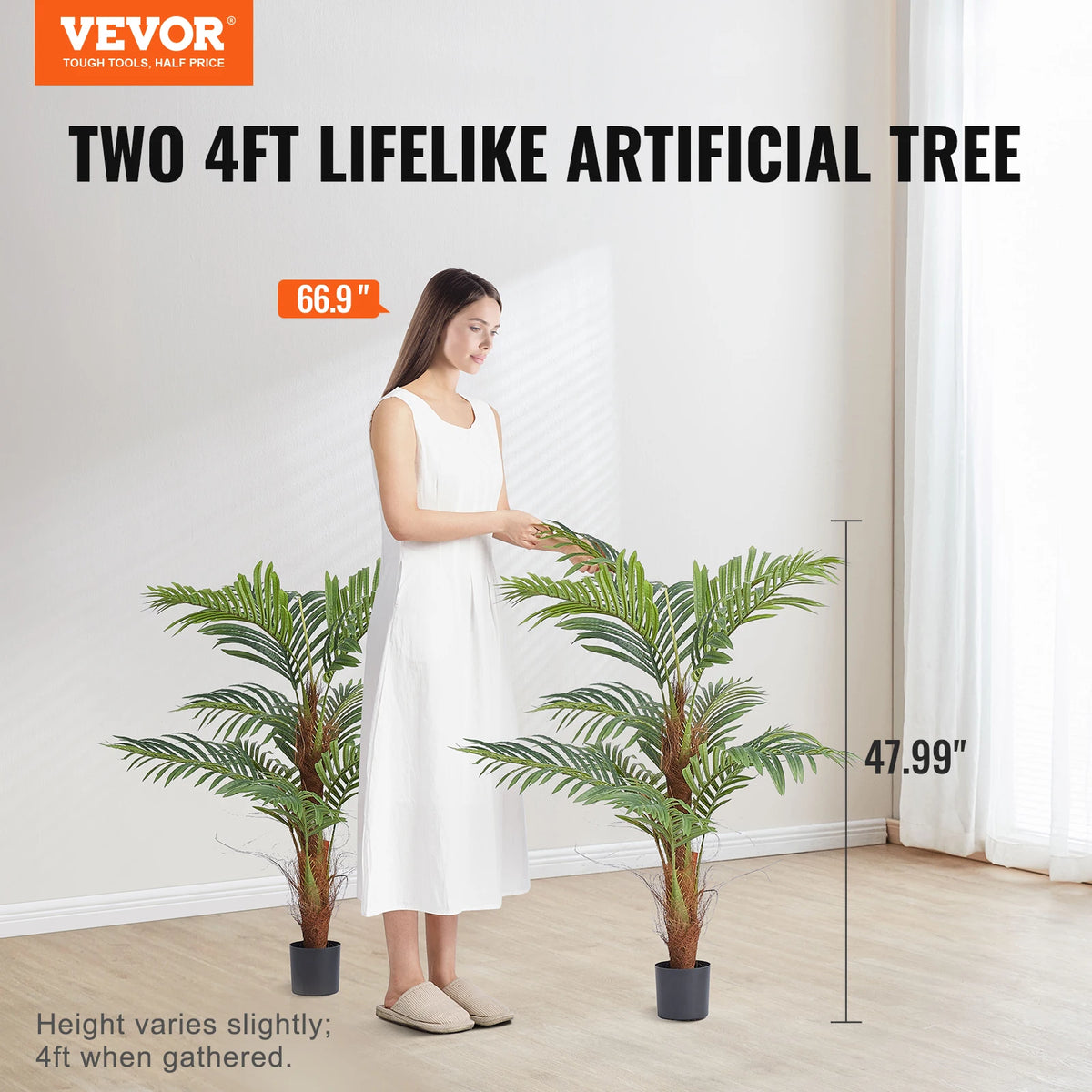 SucceBuy Artificial Palm Tree Indoor Outdoor Faux Plant Low Maintenance