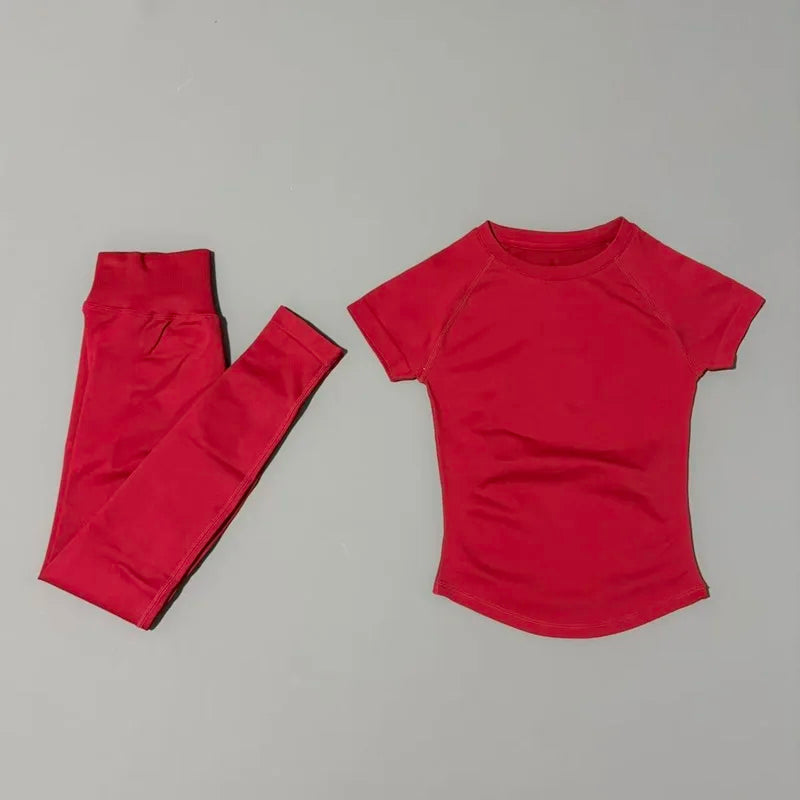 Histello Women Seamless Fitness Set With Butt Lifting Leggings