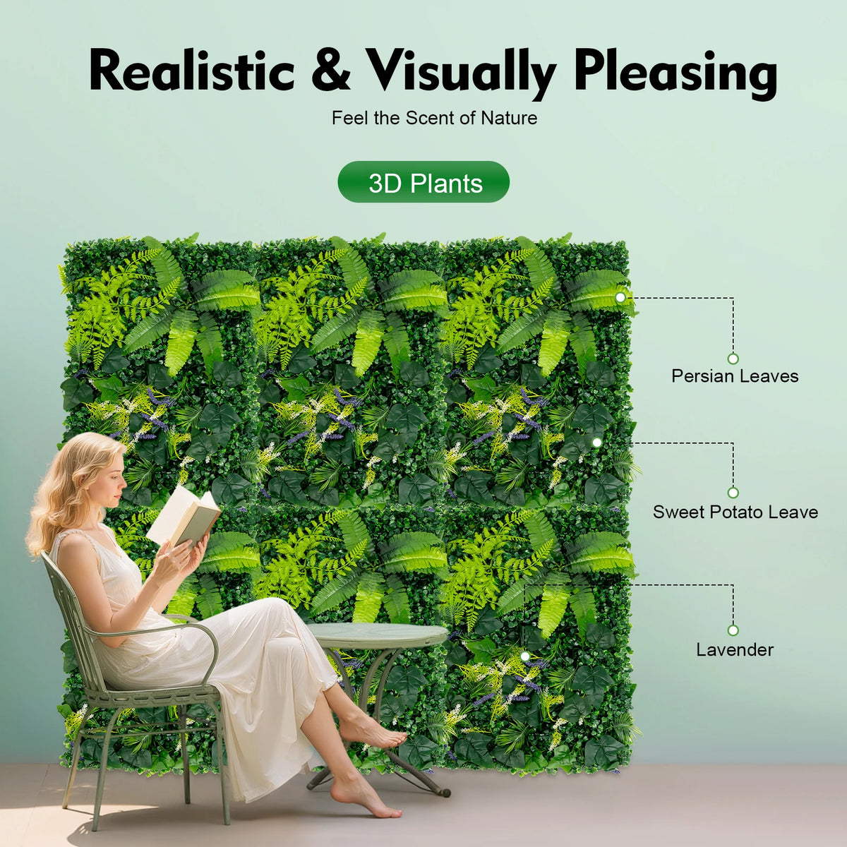 6PCS Artificial Grass Backdrop Wall Greenery For Indoor Outdoor Weddings