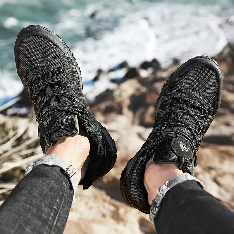 HIKEUP Men's Lightweight Non Slip Breathable Outdoor Hiking Shoes