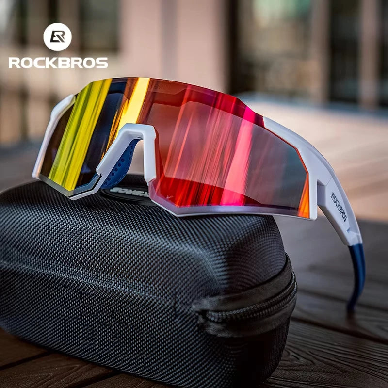 ROCKBROS Bicycle Glasses Photochromic Polarized Lens Adjustable Nose Support Myopia Frame Sports Men Women Cycling Goggle