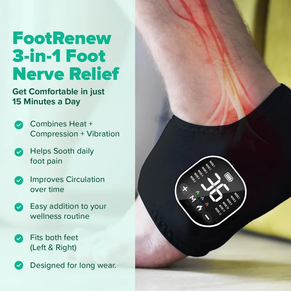 Rechargeable Heated Foot Massager With EMS Muscle Stimulator