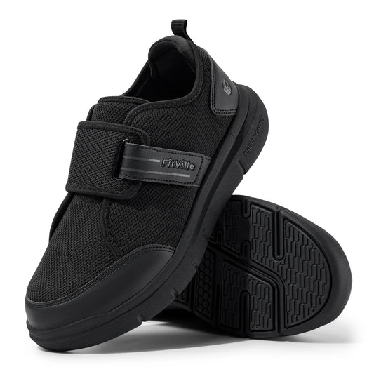 Fitville Men Diabetic Walking Shoes Extra Wide Hook Loop Neuropathy