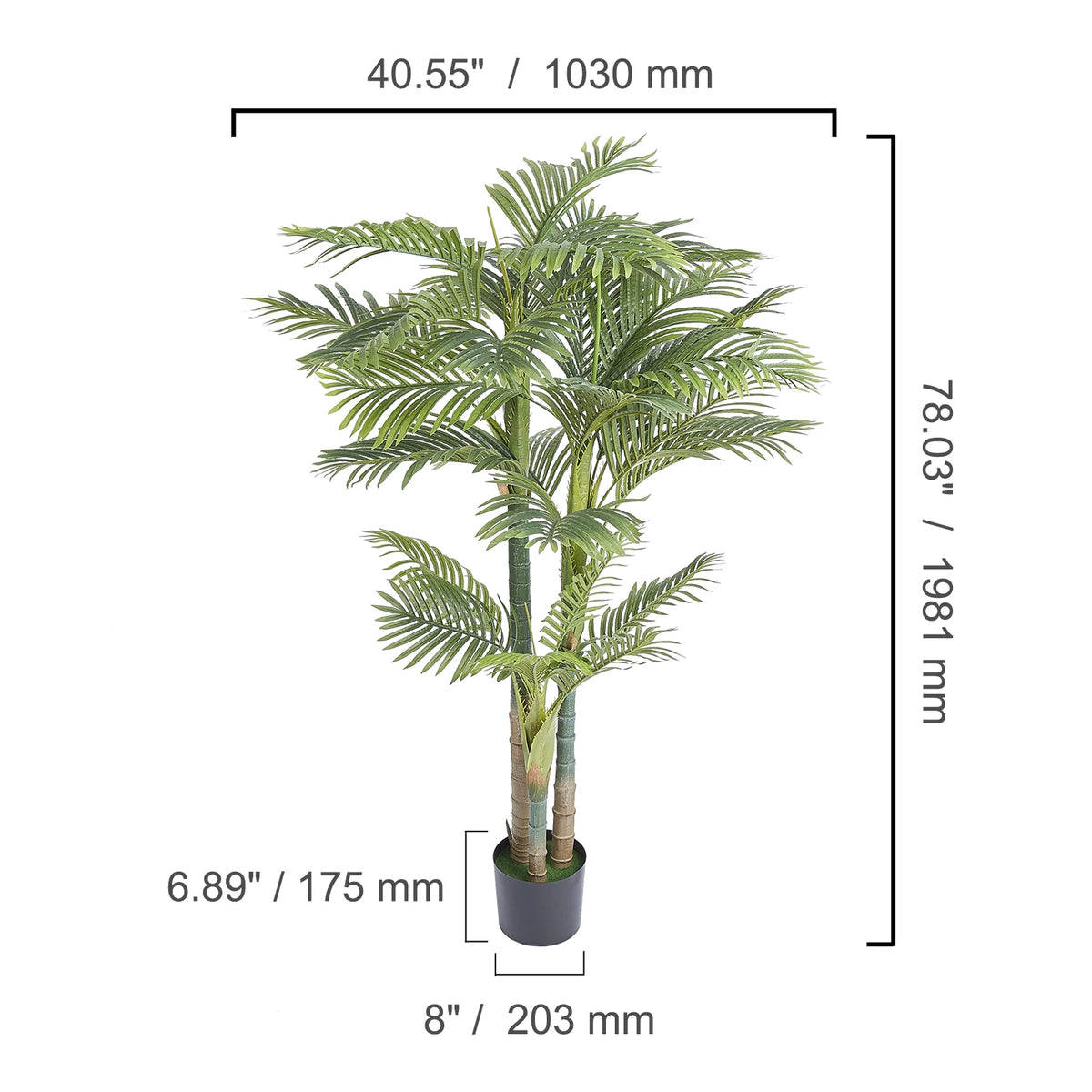 SucceBuy Artificial Palm Tree Indoor Outdoor Faux Plant Low Maintenance