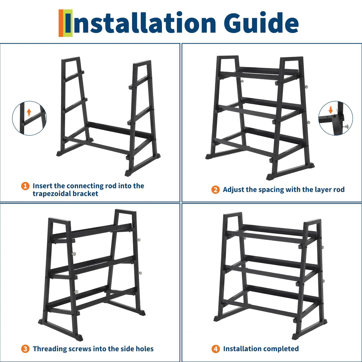 Heavy Duty Three Tier Dumbbell Rack Steel Weight Stand