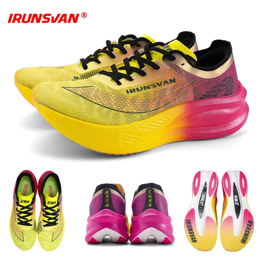 Irunsvan Nylon Carbon Plate Running Shoes Lightweight Marathon Sneakers