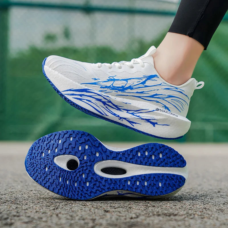 Breathable Lightweight Running Sneakers With Carbon Plate