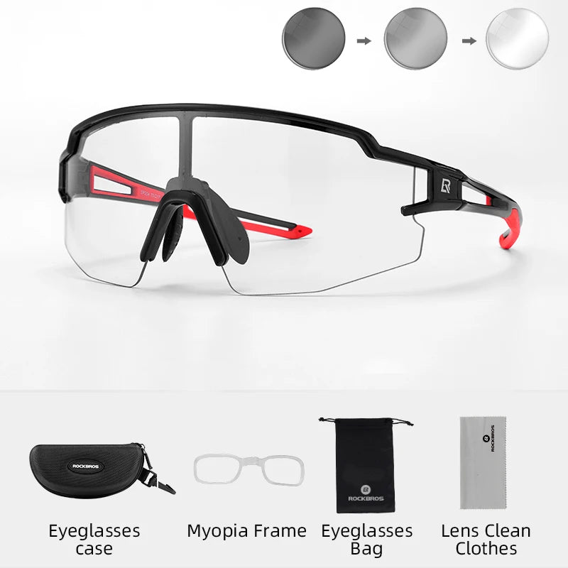 RockBros Photochromic Cycling Glasses UV400 Sunglasses for MTB Road