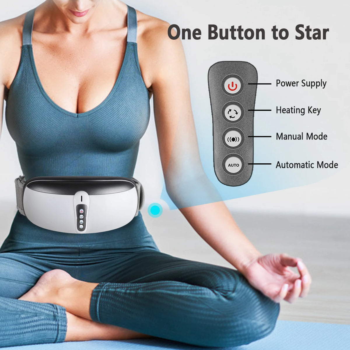 Wireless Slimming Belt Abdominal Massager With 4 Vibration Modes Heating