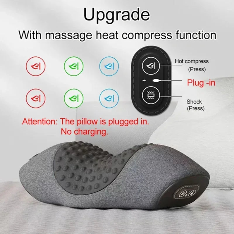 PAQIN Neck Massager Pillow Cervical Stretcher Heating Massage Support