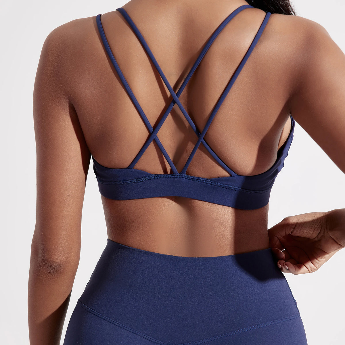 High Support Women Cross Back Sports Bra With Chest Pad