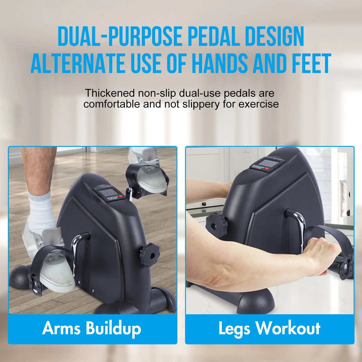 Mini Under Desk Pedal Exerciser With LCD Display For Home