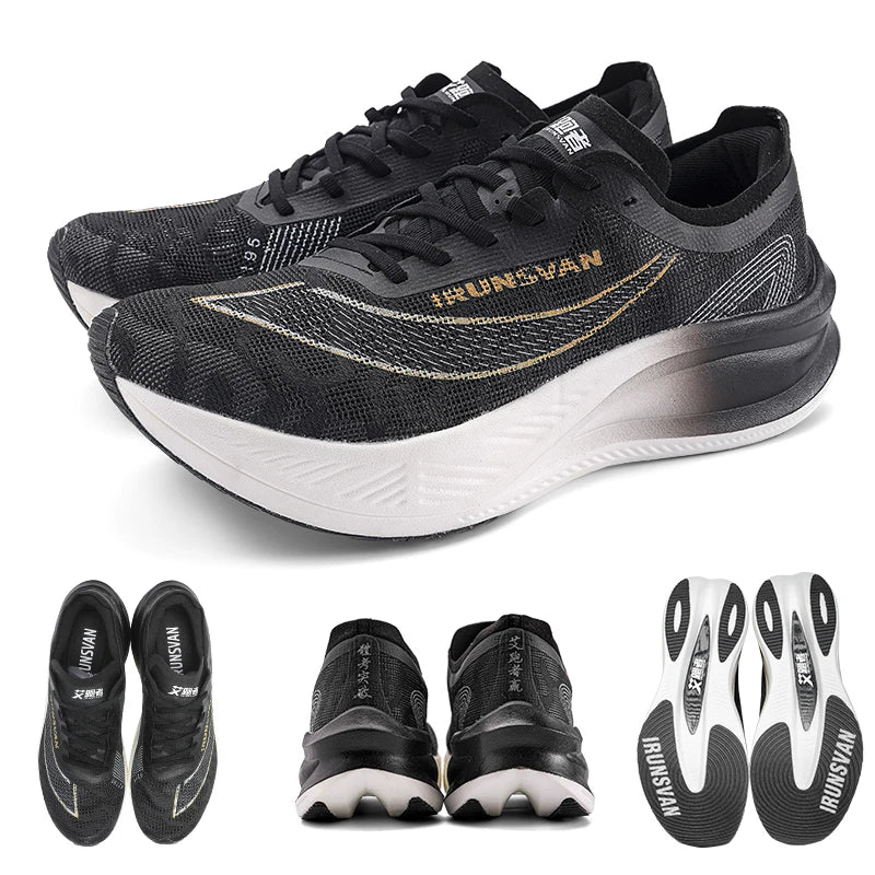 Irunsvan Nylon Carbon Plate Running Shoes Lightweight Marathon Sneakers