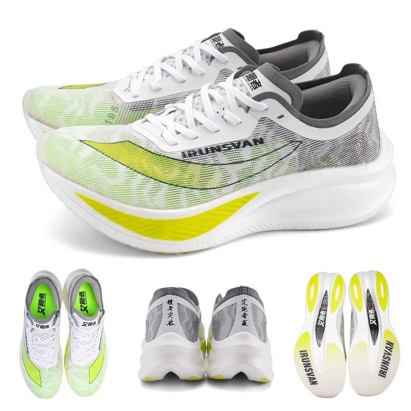 Irunsvan Nylon Carbon Plate Running Shoes Lightweight Marathon Sneakers