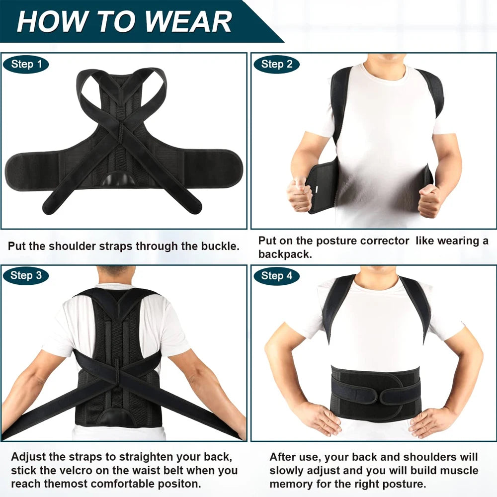 Kweepfull Adjustable Back Brace Posture Corrector For Back Support
