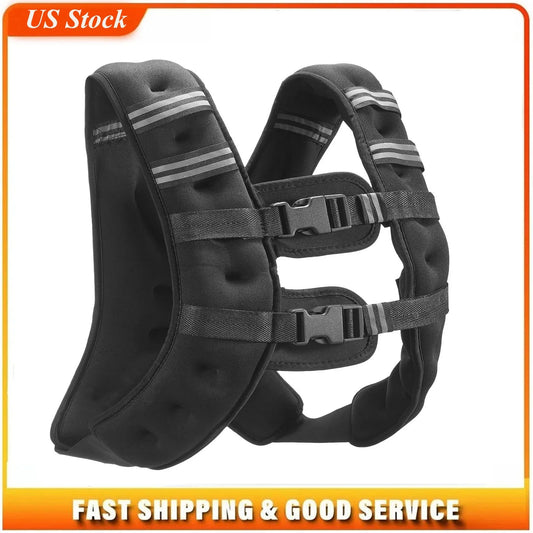 Weighted Vest, 16 lbs Weight Vest with Reflective Stripe, Adjustable Buckle Body Weight Vest for Men Women, Workout Equipment for Strength Training, Running, Jogging, Fitness, and Weight Loss