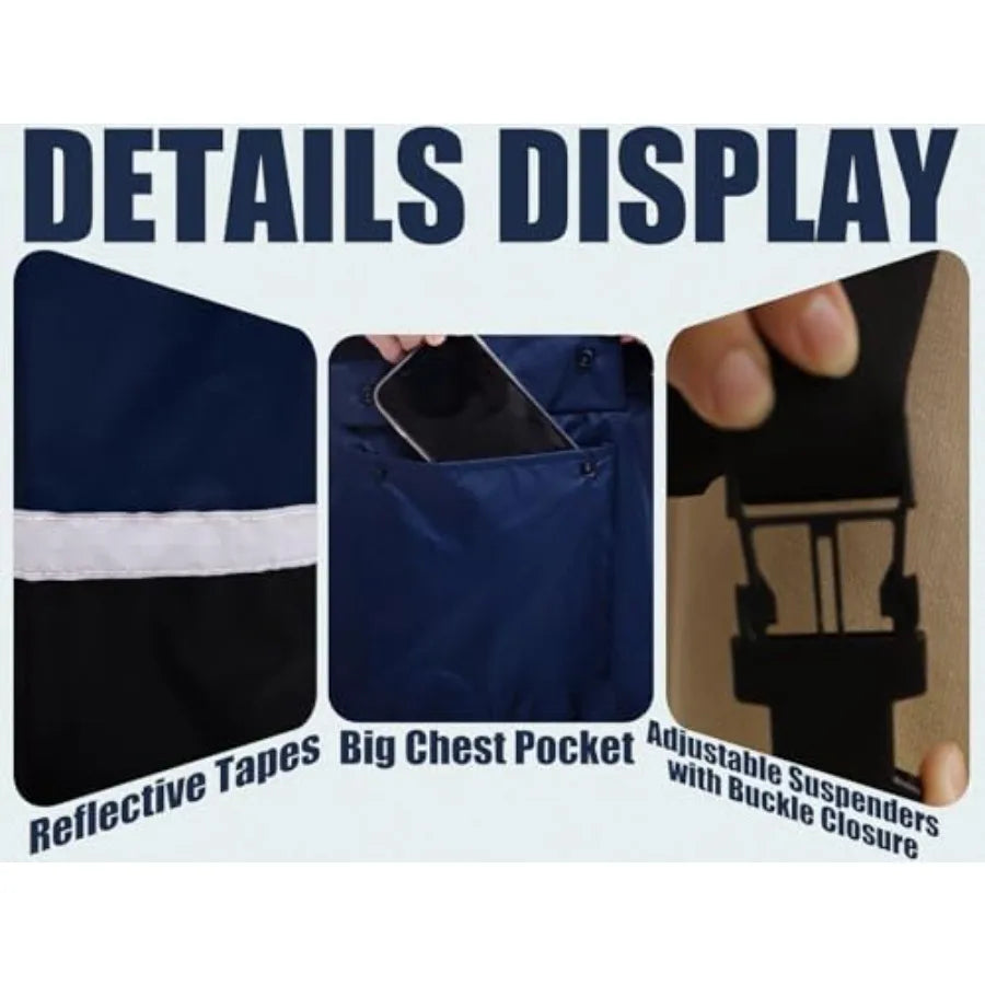 Men Waterproof High Visibility Lightweight Rain Suit And Bib Overalls