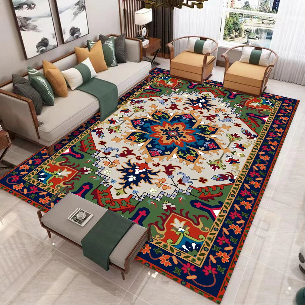 European Retro Carpet Living Room Non Slip Washable Soft Rug