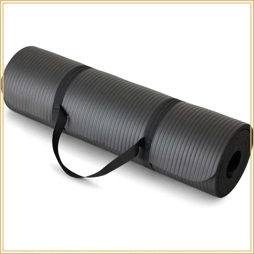 Non Slip Yoga Mat With Thick Cushioning And Carrying Strap