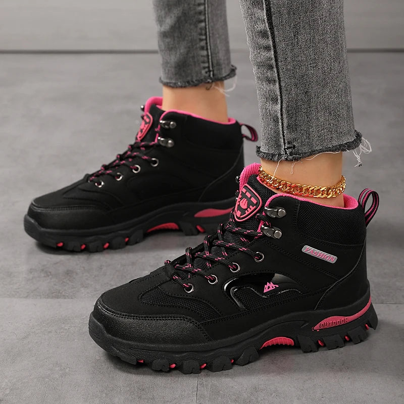 DASDOS Women's Waterproof Hiking Boots With Lace Up Closure