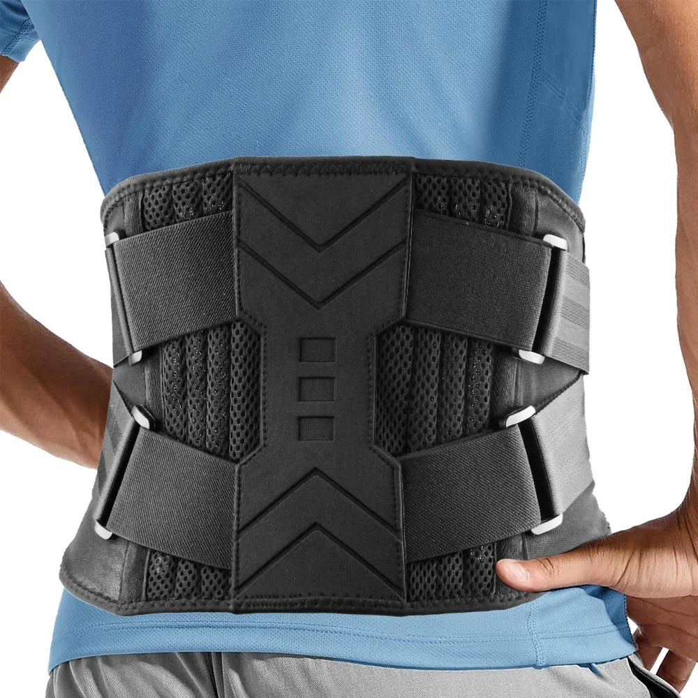 Breathable Lumbar Support Belt With Adjustable Straps Relieves Back Pain