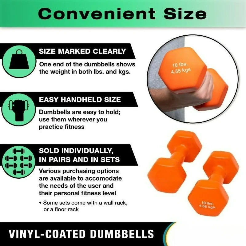 Vinyl Coated Cast Iron Dumbbell For Strength Training Fitness