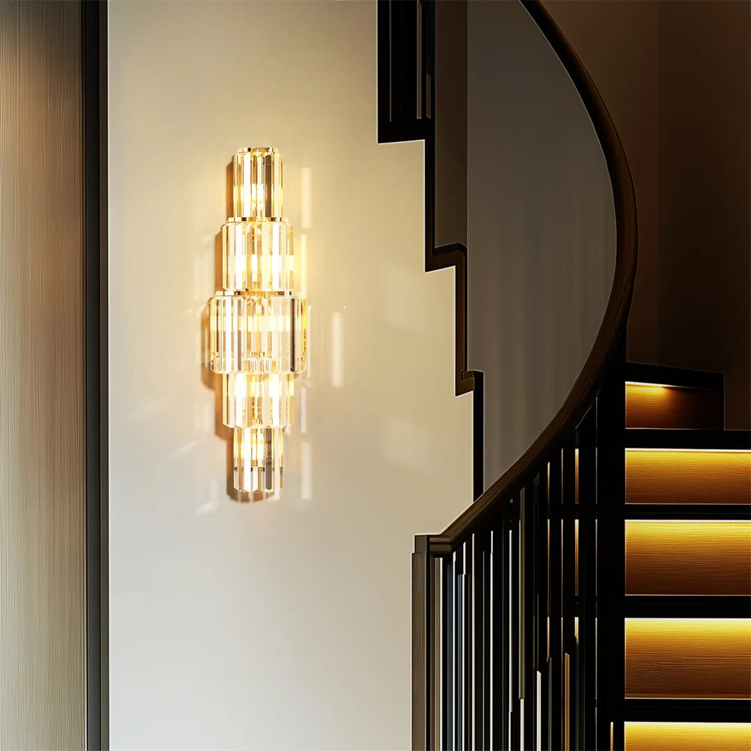 Modern Crystal Wall Lamp 3 Layer Sconce Light E14 LED