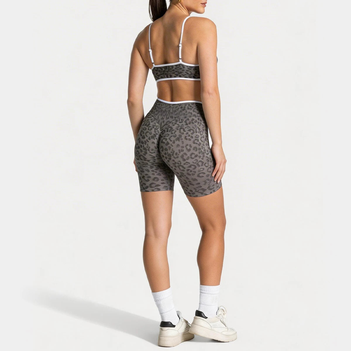 Women High Waist Biker Shorts With Adjustable Sports Bra