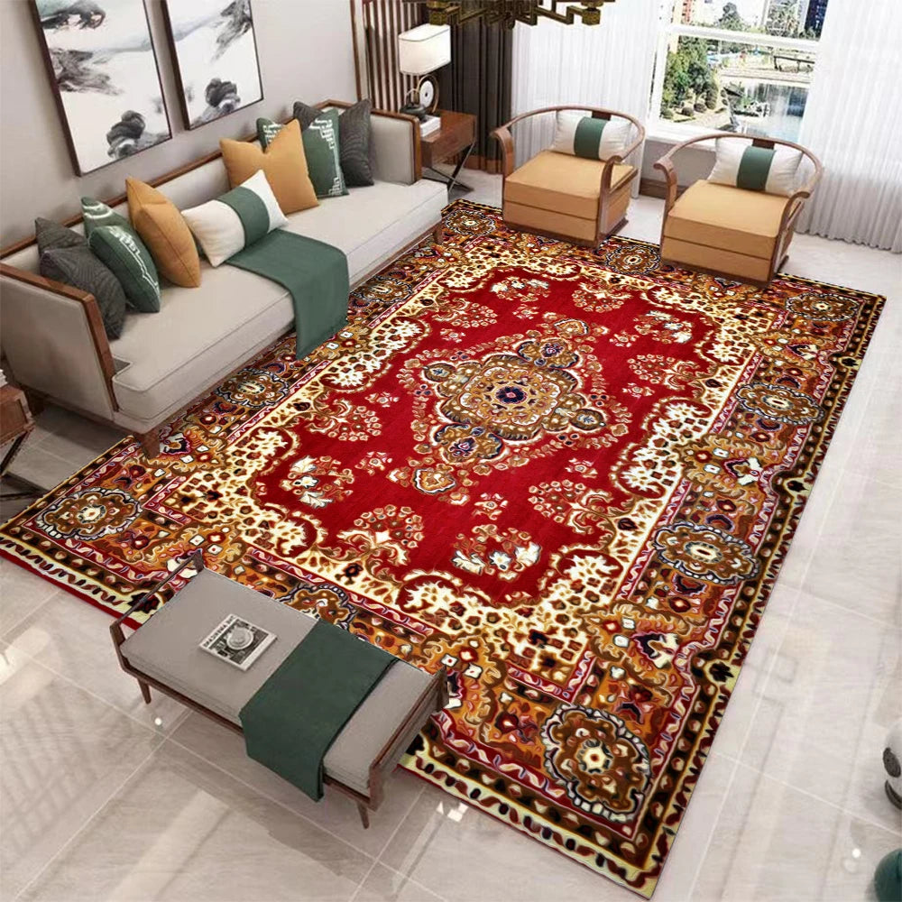 European Retro Carpet Living Room Non Slip Washable Soft Rug