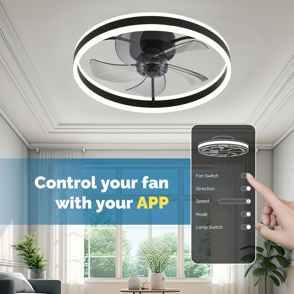 Orison Modern Indoor Ceiling Fan With Remote Control