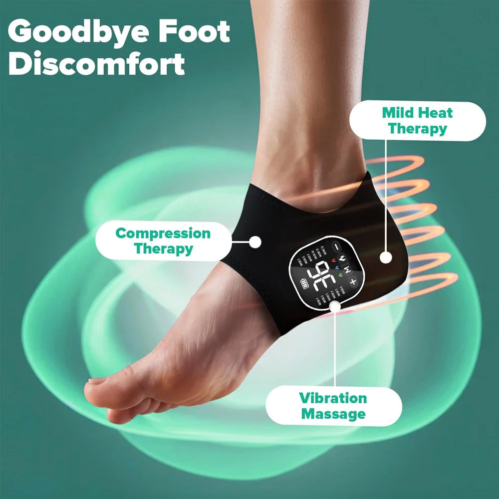 Rechargeable Heated Foot Massager With EMS Muscle Stimulator