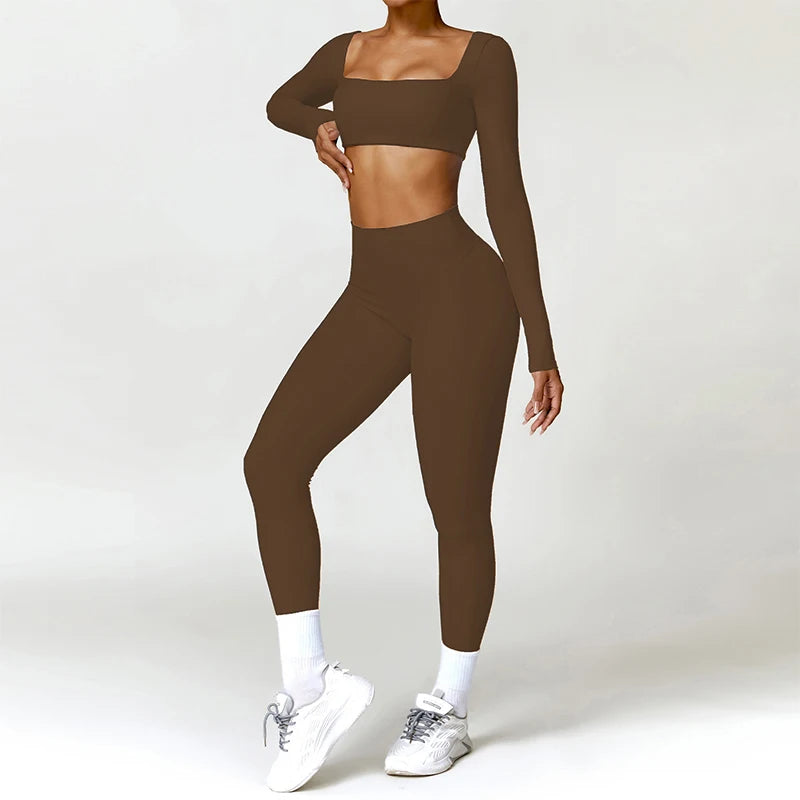 Hearuisavy Women Quick Dry Two Piece Yoga Fitness Athletic Set