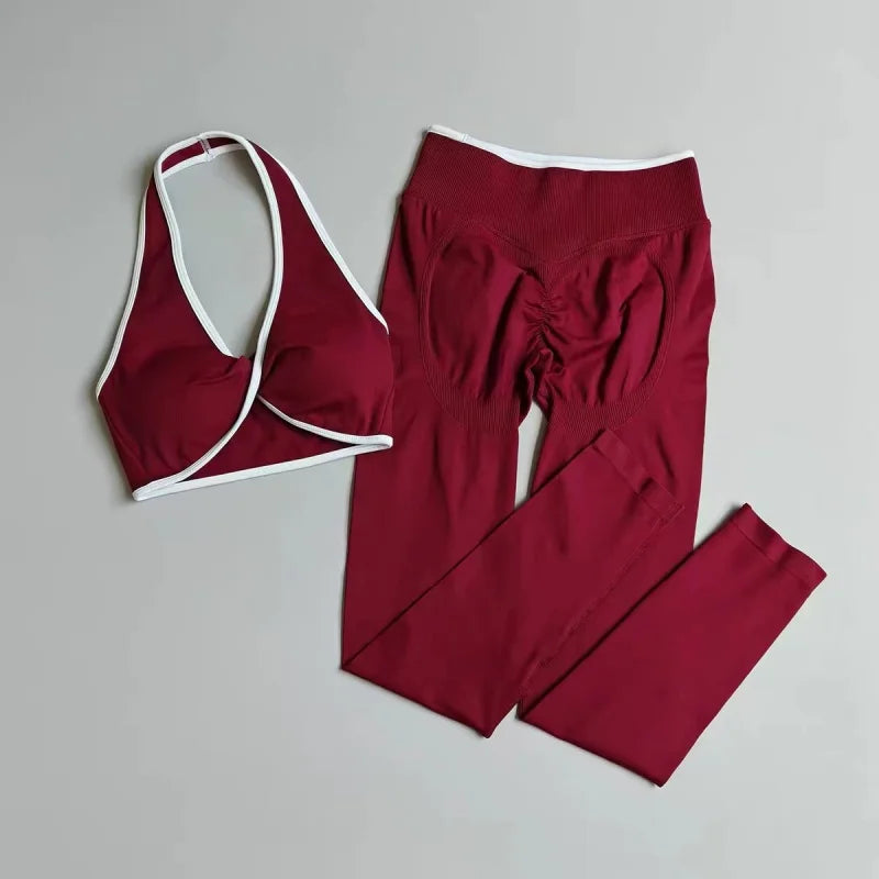 Jiacoplane Seamless High Waist Yoga Bra Leggings Workout Set