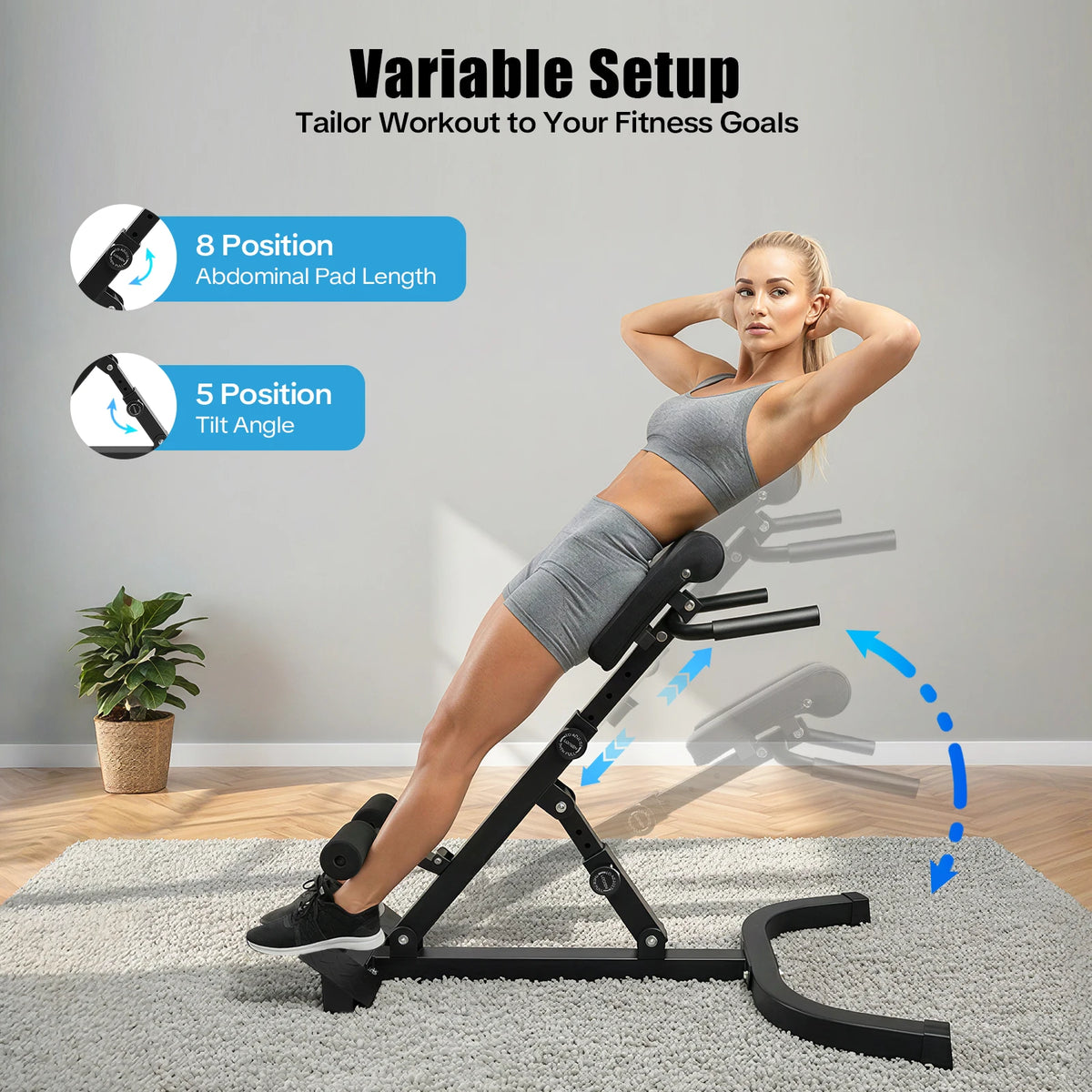 Roman Chair Back Extension Machine 330lbs For Abdominal Strength Training