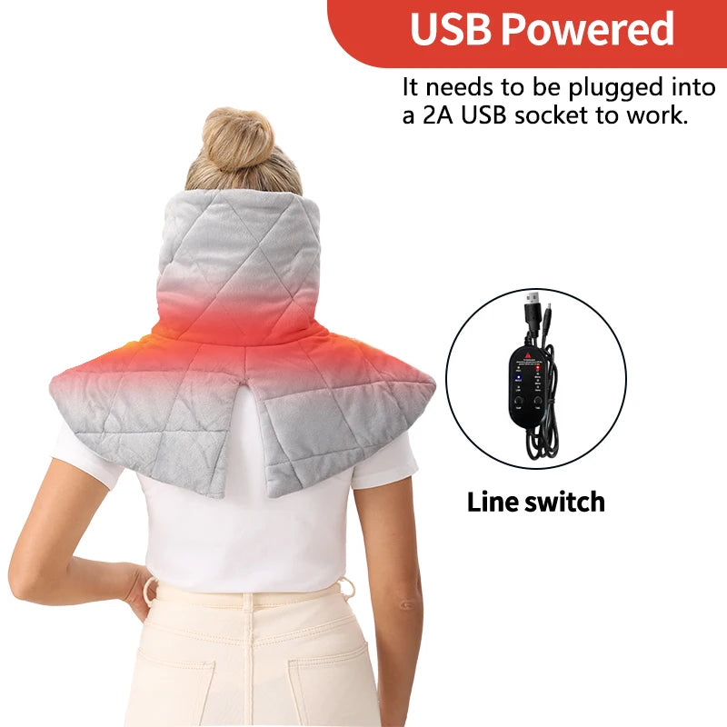Electric Heating Shoulder Neck Wrap Fatigue Relief Relaxation Massager