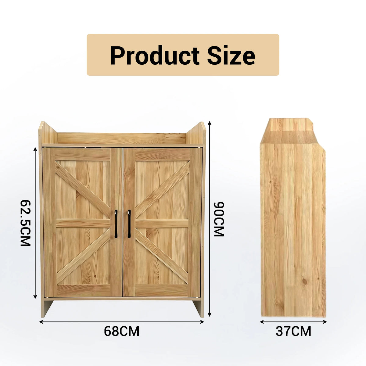 Farmhouse Shoe Cabinet with Doors, Modern Large 5-Tier Shoe Storage Cabinet with Adjustable Shelves, Wooden Shoe Organizer for Entryway, Hallway, Closet, Bedroom, Living Room