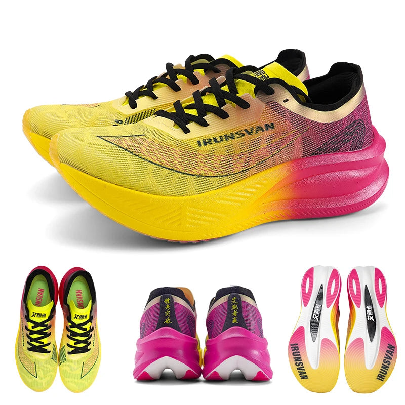 Irunsvan Nylon Carbon Plate Running Shoes Lightweight Marathon Sneakers