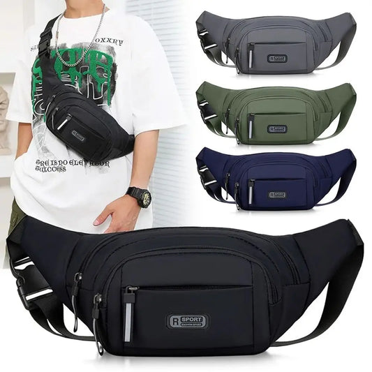 Men Nylon Anti Theft Waist Bag Large Capacity Chest Pack