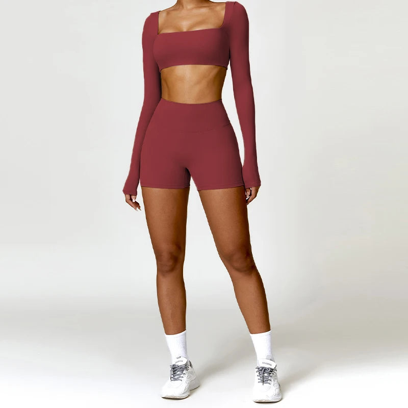 Hearuisavy Women Quick Dry Two Piece Yoga Fitness Athletic Set