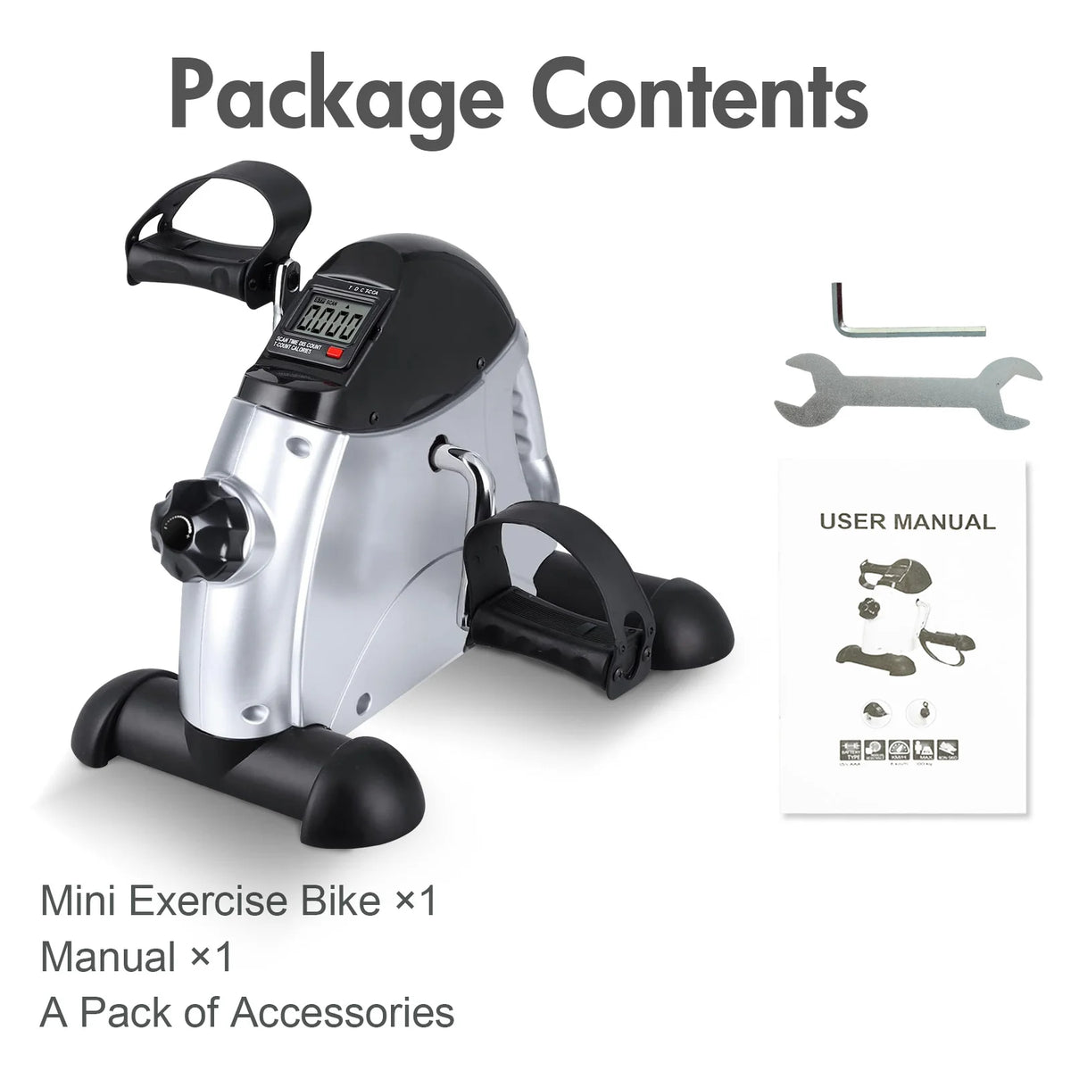 Mini Under Desk Pedal Exerciser With LCD Display For Home