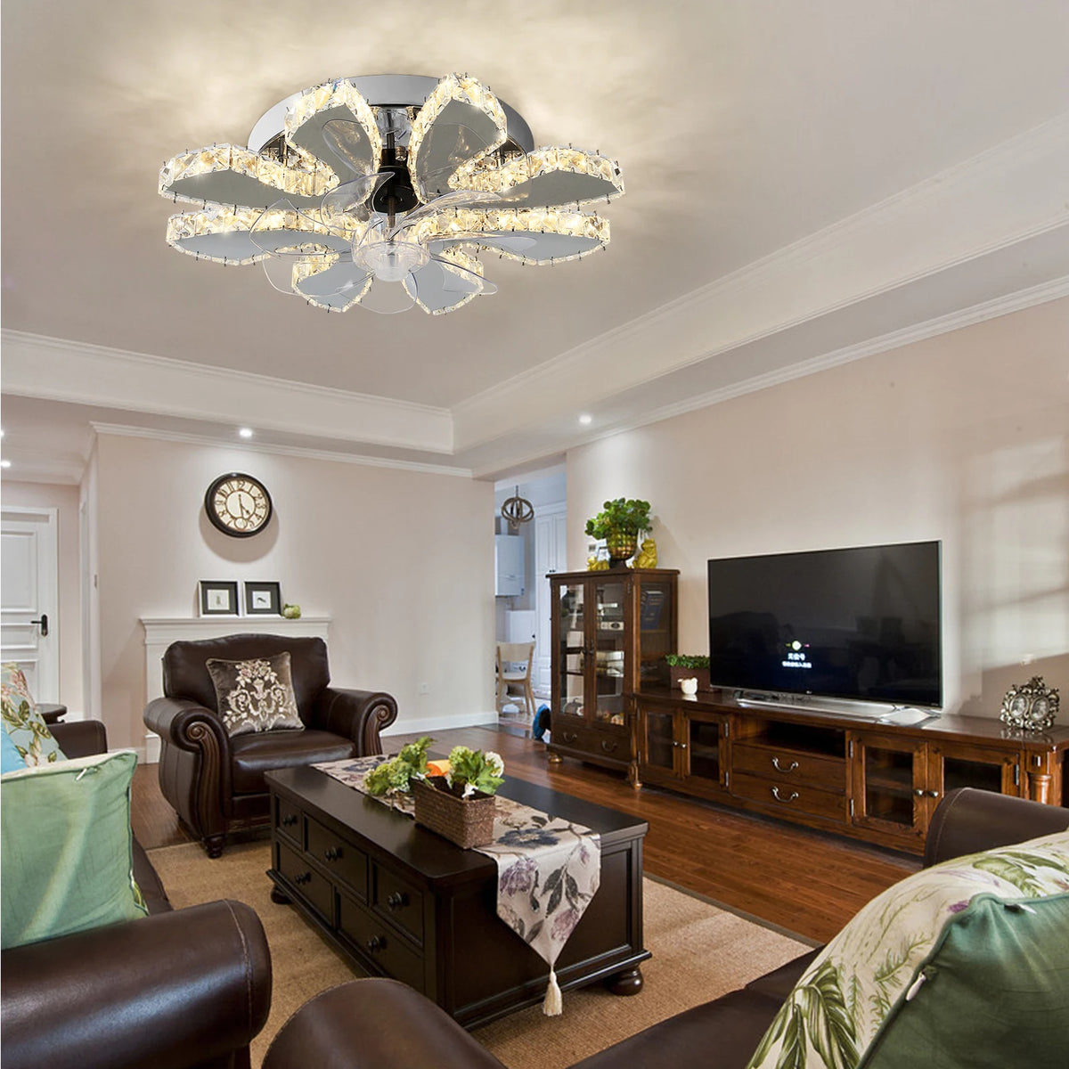 VETRULUS Luxury Crystal Ceiling Fan With Smart App Remote